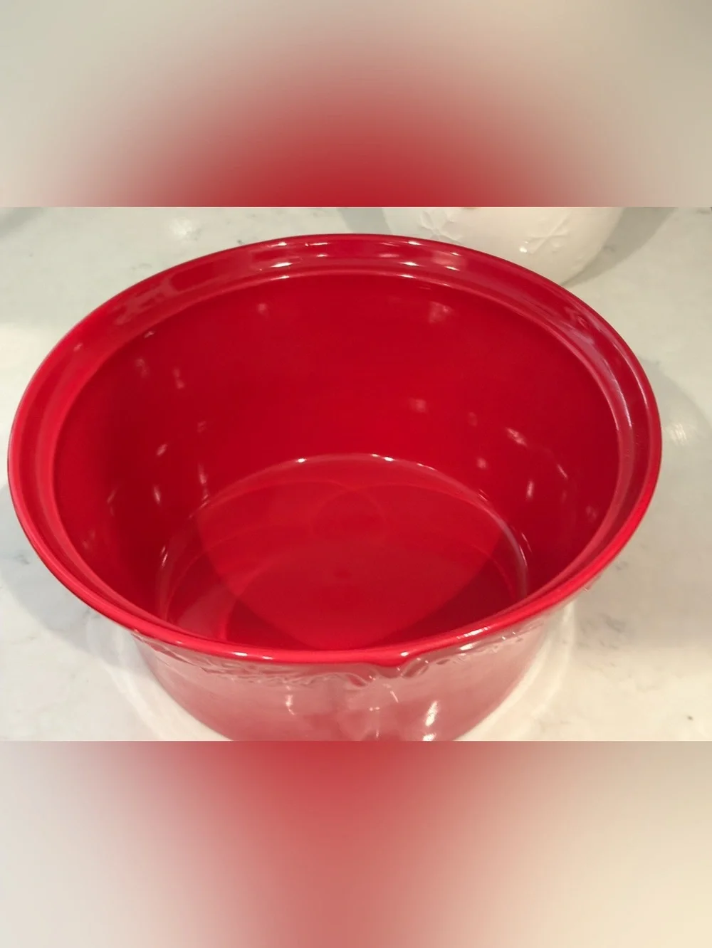 Sur La Table Red Ceramic Covered Casserole with Lid